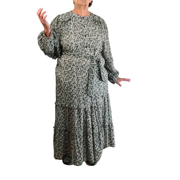 Apiece Apart Gracia Flamenca Dress green Micro Floral Boho - Picture 2 of 15